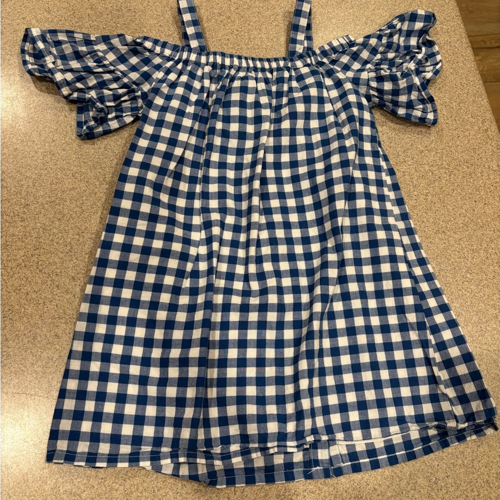 Tucker + Tate Blue and White Gingham Cotton Girls Dress Size 4 Spring - Picture 9 of 9